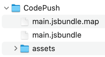 Map(main.jsbundle.map)이 CodePush 번들에 포함된 모습